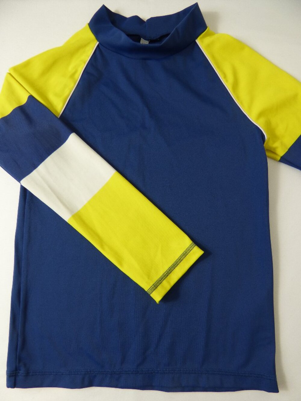 Mini Boden Sun Safe Navy & Yellow Rashguard, Size 8-9 Years
